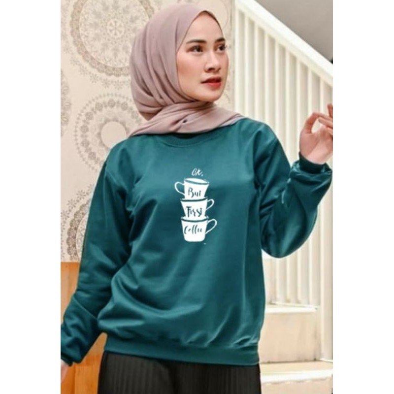 Kaos Lengan Panjang GELAS 3 / Kaos Sweatshirt / Atasan Wanita / Atasan Wanita Lengan Panjang