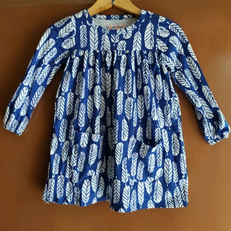 (1 - 3Tahun) Baju Dress Anak Perempuan Cewek Lengan Panjang Bobokids Quilla Usia 1-3 Tahun