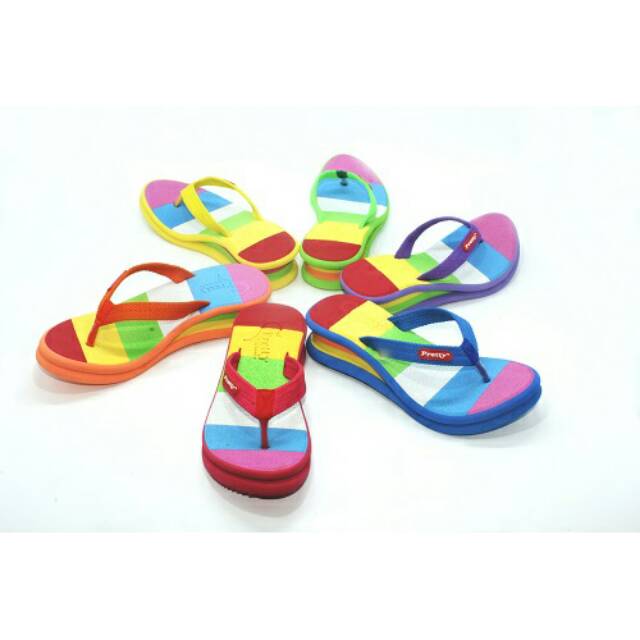 SANDAL WEGDES PRETTY RAINBOW / SANDAL WANITA PRETTY RAINBOW SANCU