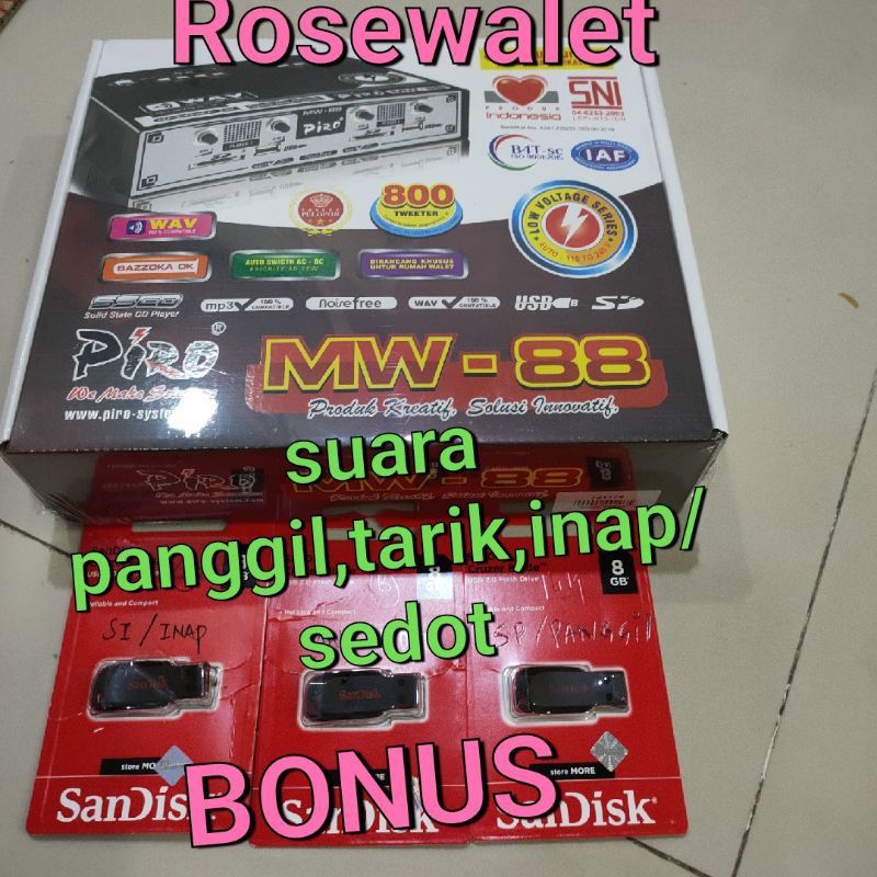 AMPLI WALET PIRO MW 88 ANTI PETIR + 3 USB SUARA BURUNG WALET