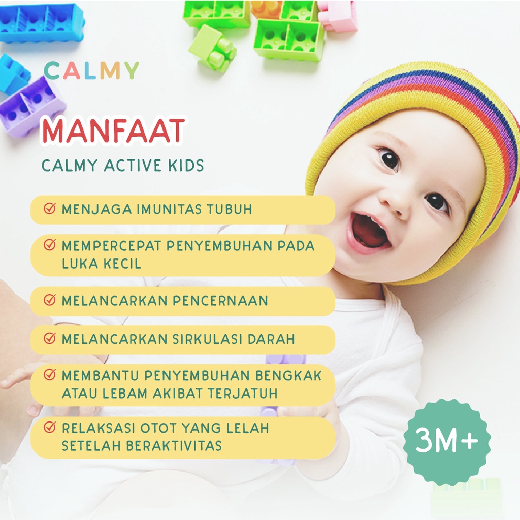 Calmy Active Kids - Minyak Balur Premium Untuk Membantu Meningkatkan Daya Tahan Tubuh Anak Immune Booster Dan Meredakan Memar Anak