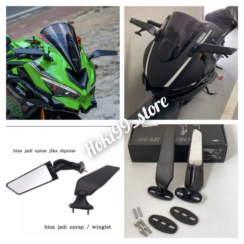 spion winglet f22 spion vering ninja250 zx25 cbr r15 r25 gsx nmax xmax spion model winglet universal termurah