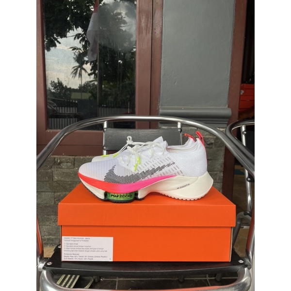 Sepatu Lari Nike Zoom Tempo Next% White Coral Pink Olympic Tokyo 2021 Original Resmi 100%