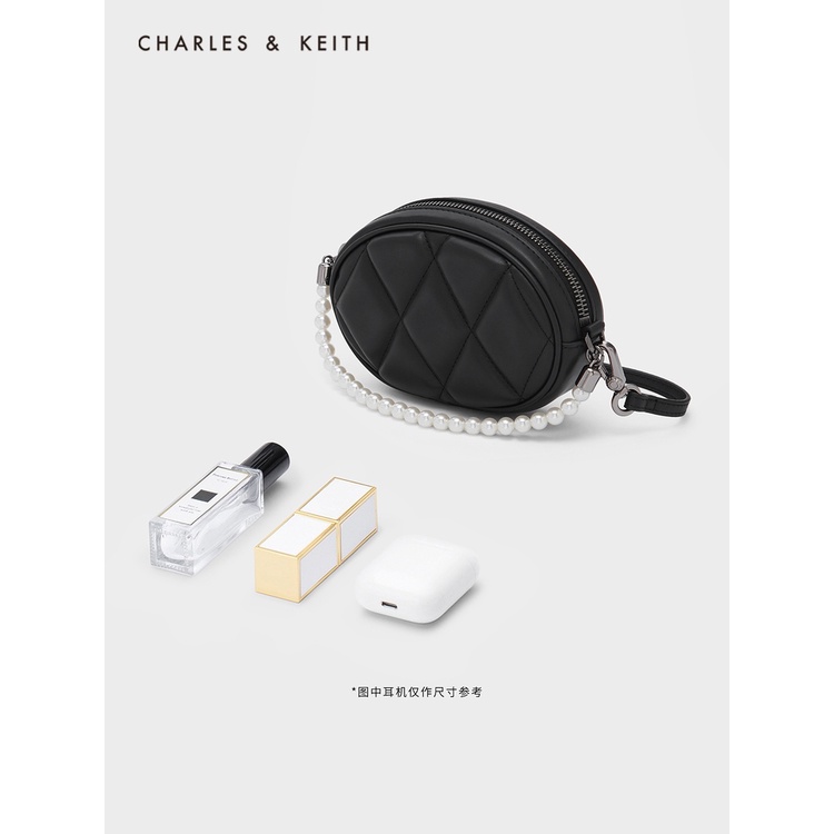 NEW!! TAS CHARLES &amp; KEITH/CK WAIST BAG/TAS PINGGANG/TAS SELEMPANG/SLING BAG OVAL MUTIARA CHAIN FASHION IMPORT PREMIUM #103498