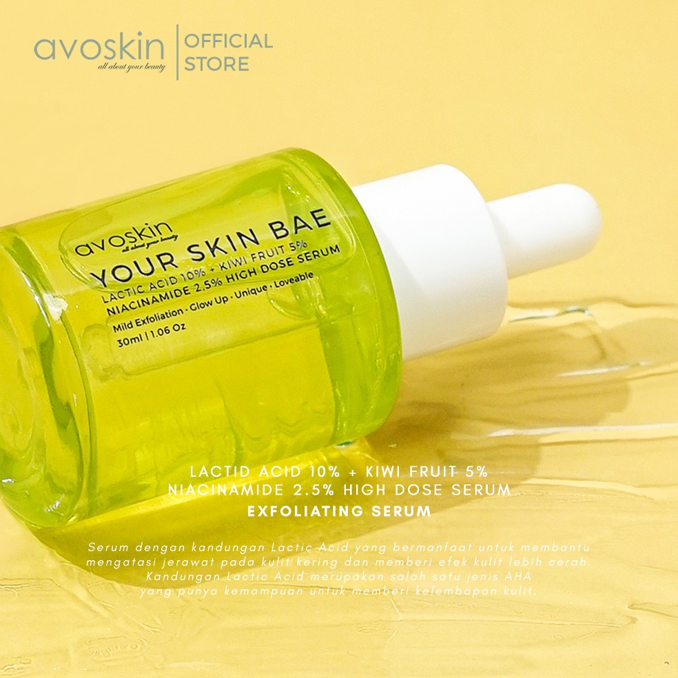 Avoskin Your Skin Bae Lactic Acid 10% + Kiwi Fruit 5% + Niacinamide 2,5% High Dose Serum