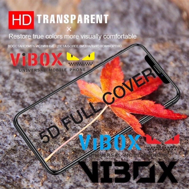 PROMO TEMPERED GLASS FULL COVER 21D VIBOX ALL TYPE handphone NON GARANSI