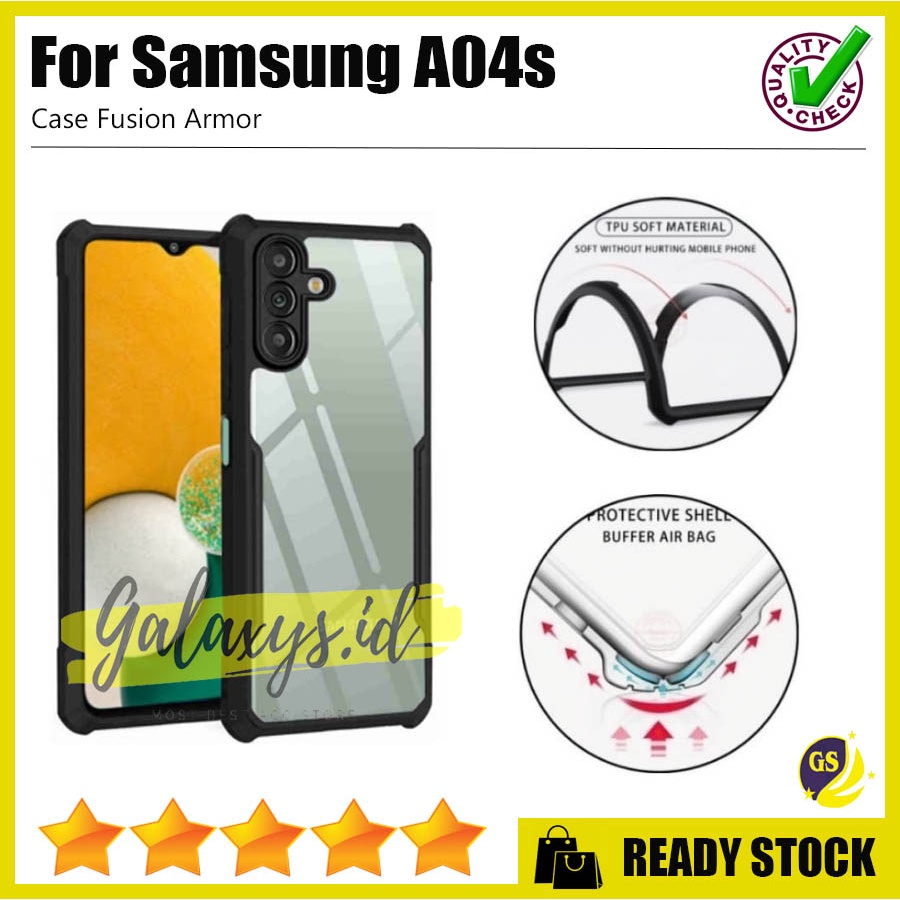 Case Ipaky Bumper Samsung A24 A34 A54 A04 A14 5G A04S 2022 A13 4G / SAMSUNG A03 A23 4G M23 A33 A53 A73 5G 2022 Camera Protection Case Armor Fusion Shockproof Premium Transparan Casing Mika