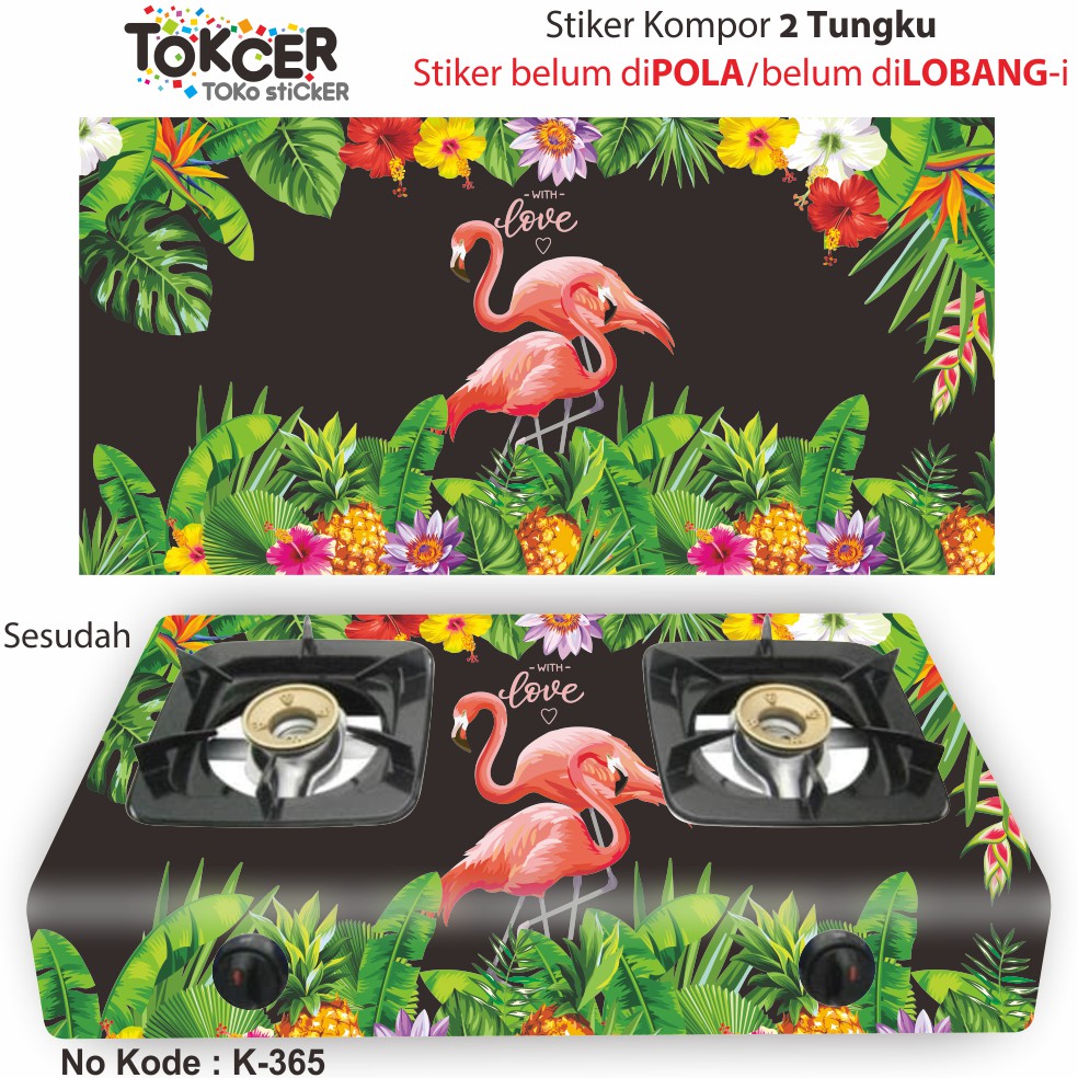 STiker Kompor 2 Tungku Variasi FLAMINGO