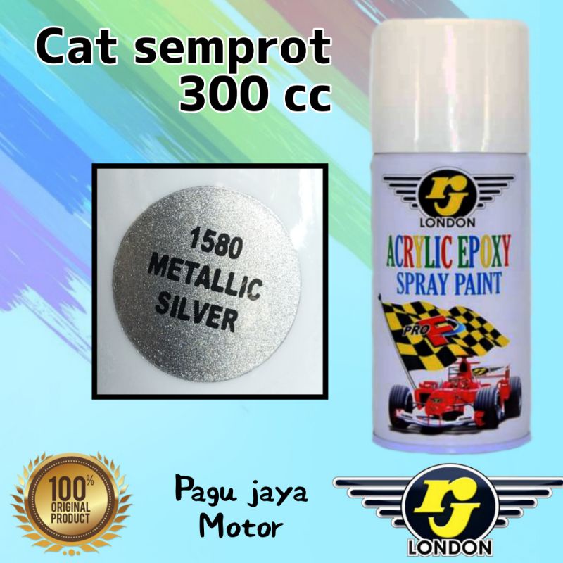 pilok pilox 300ml metallic metalik sparkling silver rj london cat semprot spray paint