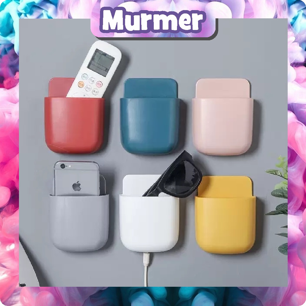 Murmerofficial R375 Tempat Gantung Penyimpanan Remote ATK HP Kabel Organizer Serbaguna di TEMPEL