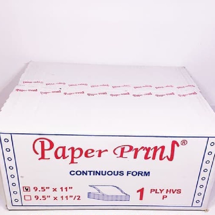 

CONTINUOUS FORM 9,5 X 11 1PLY PAPERPRYRNS