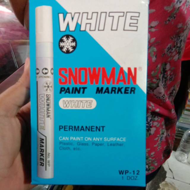 

[PACK] Paint Marker putih snowman / Spidol putih permanent isi 12 pcs