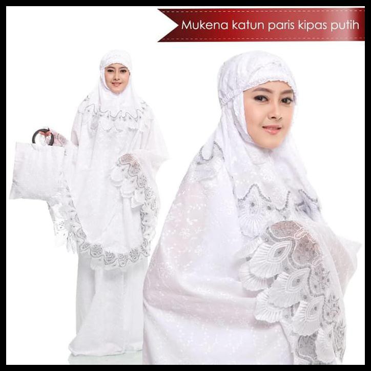 MUKENA KATUN PARIS KIPAS PUTIH