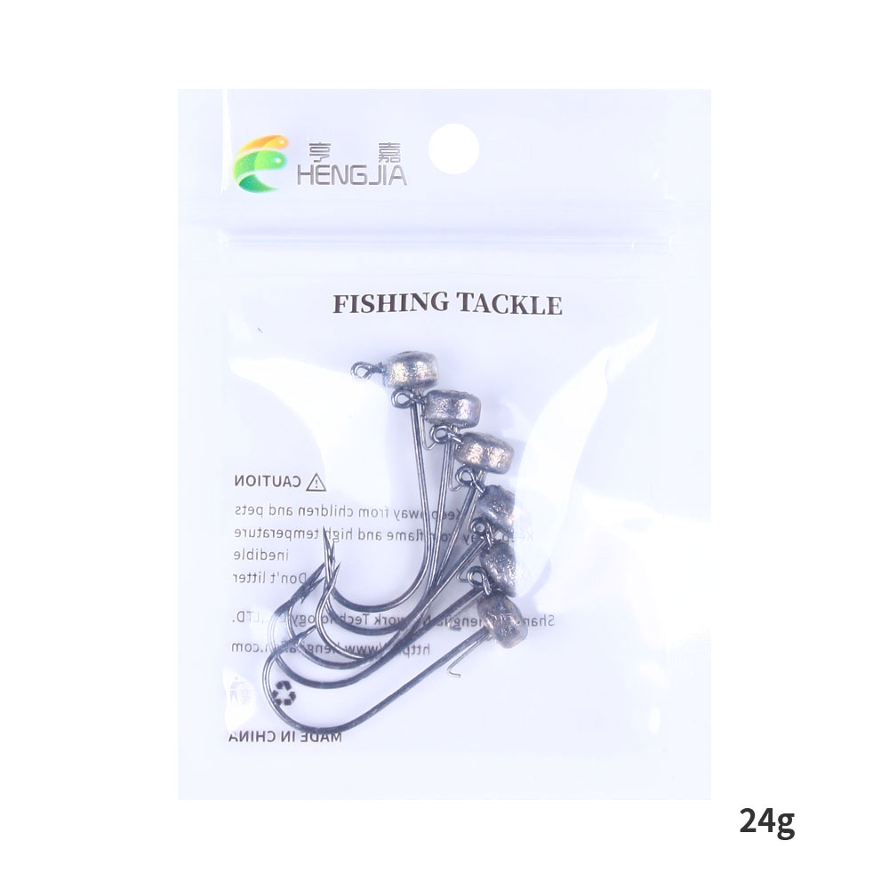 Hengjia 6PCS Kait Umpan Pancing Cacing Imitasi 3.5g 5.5g 6.2g Untuk Memancing Ikan Bass Zander Crappie