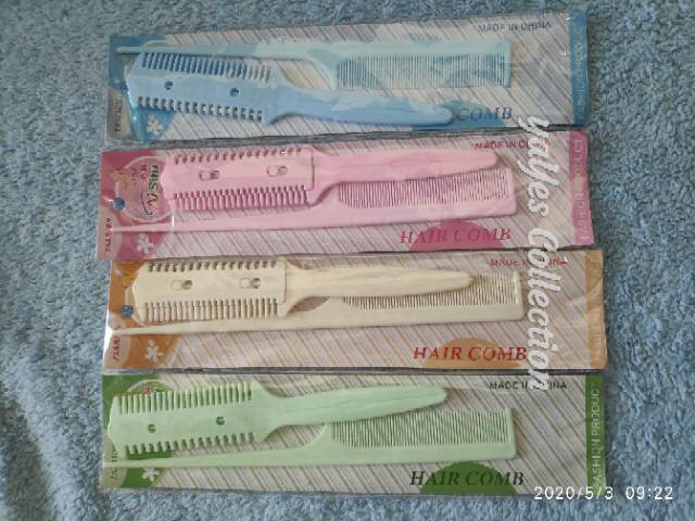 Sisir Rambut 2in1 sasak + lancip - stimmer penipis dg silet - Saku- hair dewasa remaja sikat karpet