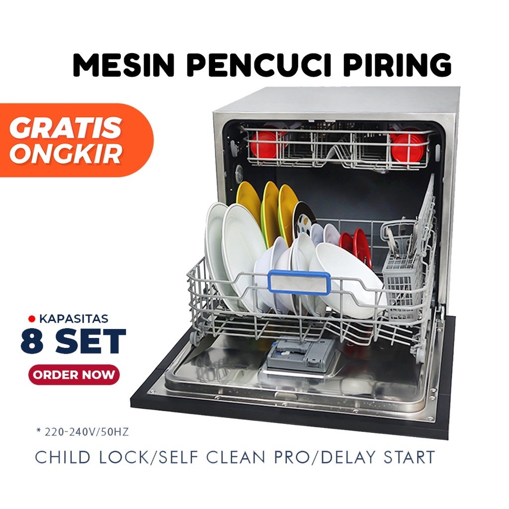 Mesin Cuci Piring Dishwasher DA8B-05-EU Otomatis Cepat dan Bersih Washing Machine