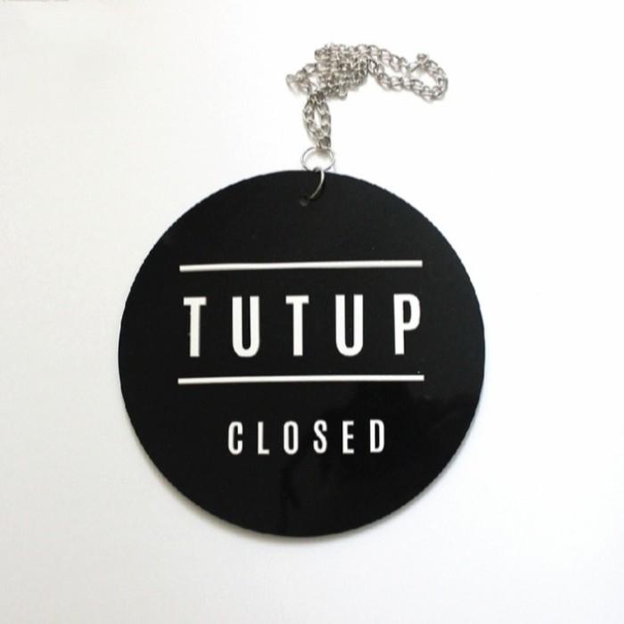 

Sign board acrylic l open close 15 cm ( bolak balik ) - Hitam 15 cm Keren