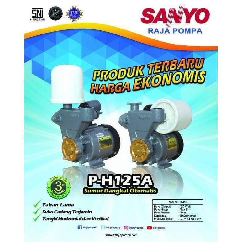 Sanyo Pompa Air PH-125A-S | P-H125A-S | PH-125-A-S