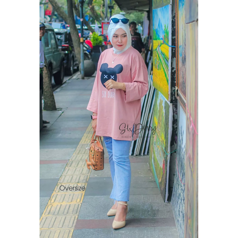 ATASAN WANITA OVER SIZE SIX DIARY TERBARU /SIX DIARY/PAKAIAN WANITA TERBARU 2023/HIJAB STYLE