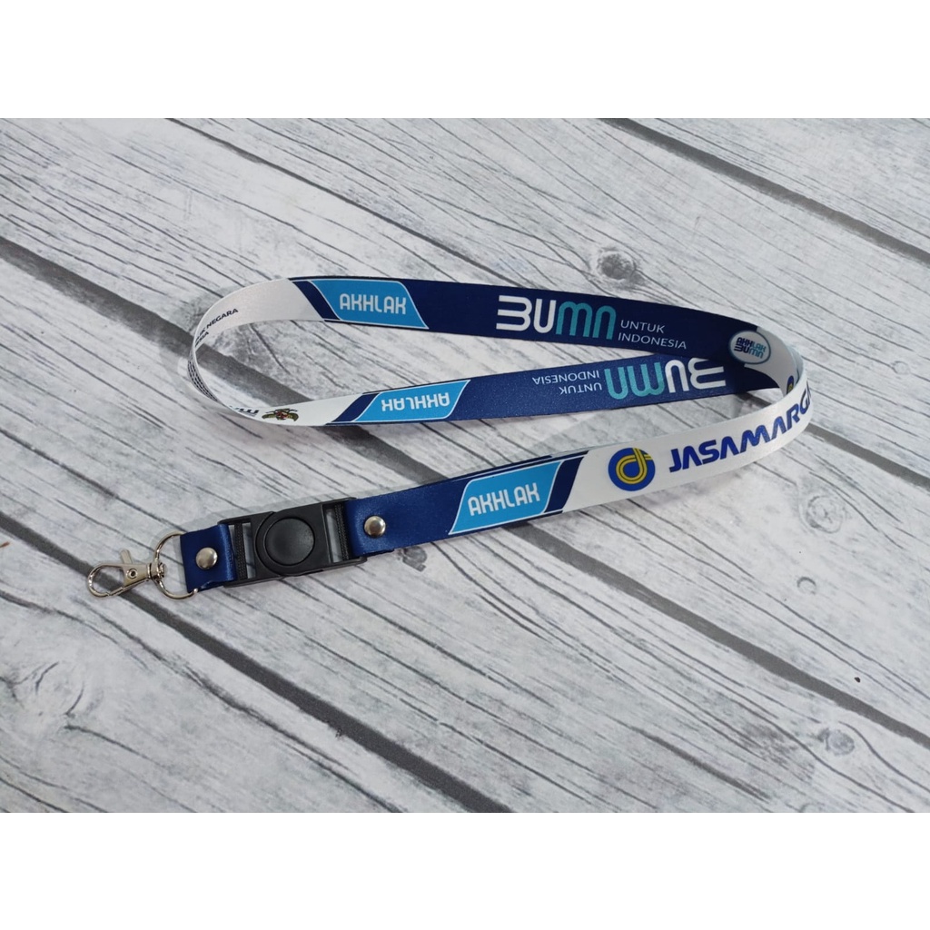 

Pancawarna - Cetak Lanyard BUMN AKHLAK PUTIH BIRU | custom logo | print lanyard - gantungan hp - holder - yoyo logo