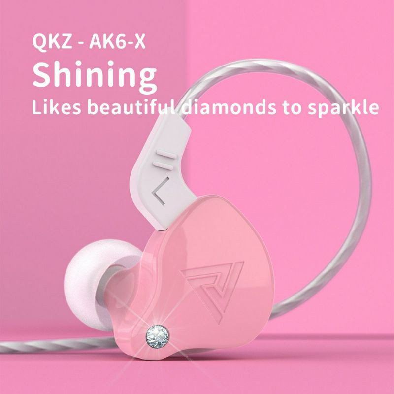 QKZ AK6X upgrade AK6 earphone Subwoofer HIFI BASS Telfon Sport headset dengan mic macaron original