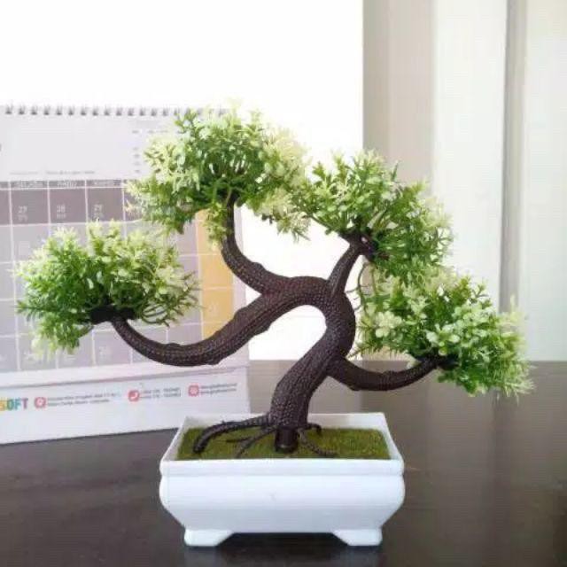 COD BUNGA PLASTIK BUNGA PAJANGAN IMITASI BUNGA ARTIFISIAL BUNGA BONSAI  TANAMAN HIAS PLASTIK BP8810-PUTIH