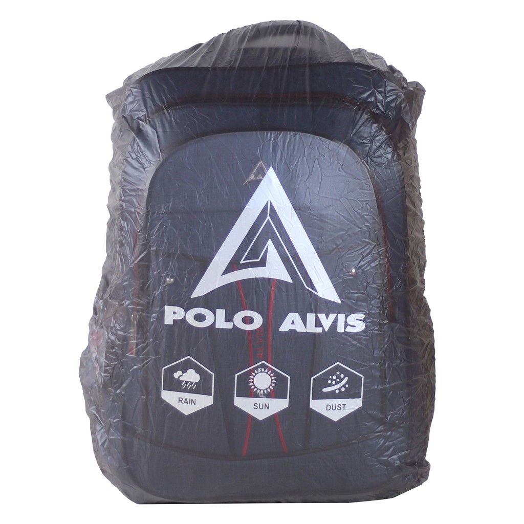 Tas Punggung Pria Polo Alvis Navy Ransel Gendong Cowo SMP SMA Backpack Laptop Berkualitas Bonus Raincover