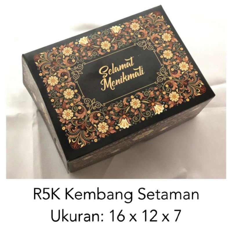 Dus Kue 16 x 12 x 7 cm Kembang Setaman R5K/ Dus 14 x 10.5 x 7 cm/ Dus Roti / Dos Snack Ultah / Dos Hajatan / Snack Box/ Kotak Kue