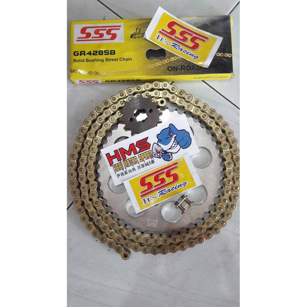 Gir Set SSS JupiterMX Lama, MxNew, MxKing Rantai SSS 428SB 130L