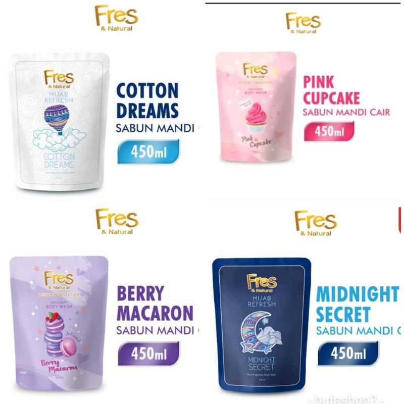 Fres &amp; Natural Dessert Collection Body Wash Refill 400ml