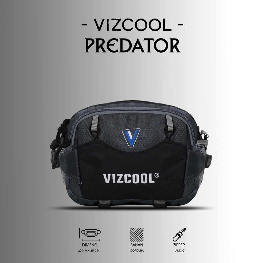 VIZCOOL - Tas Waistbag Pria Vizcool Predator/Tas Slingbag Pria/Tas Selempang Pria
