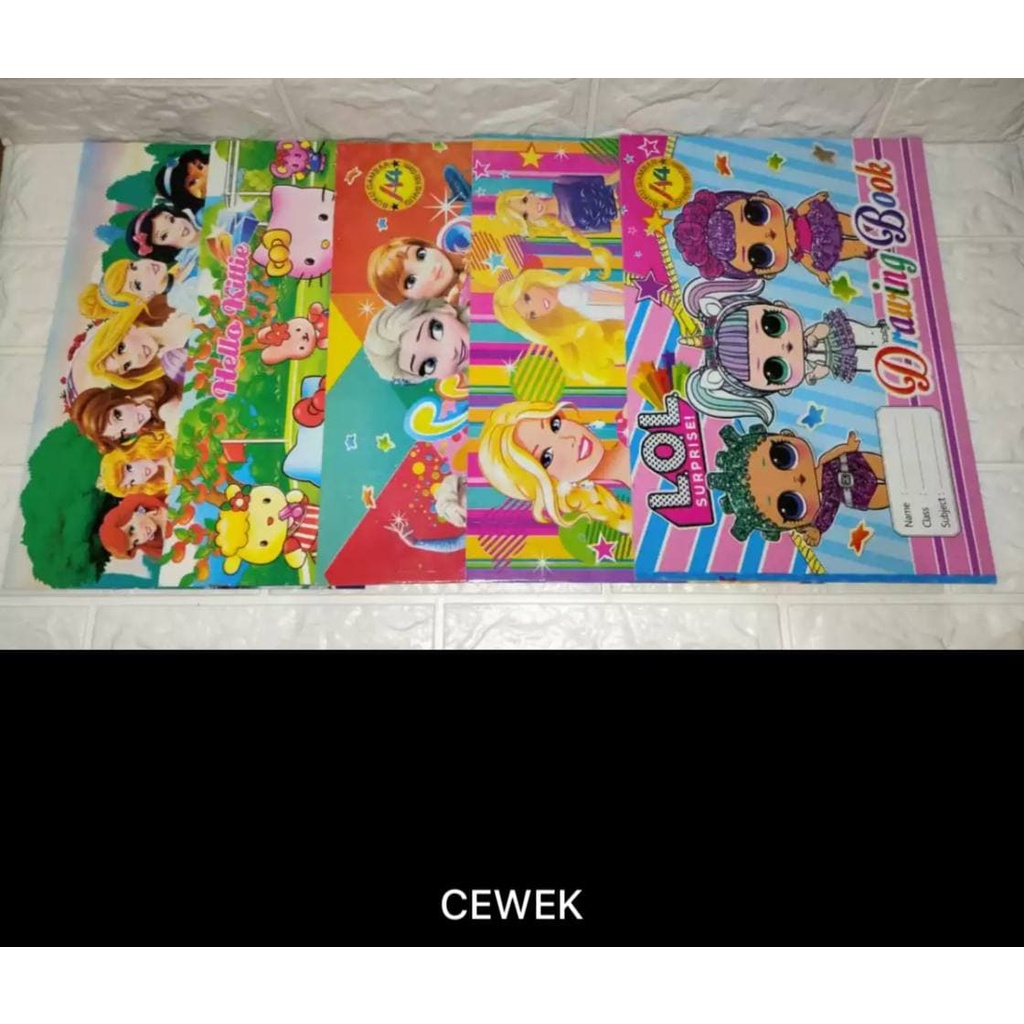 BUKU GAMBAR UKURAN A4 KARAKTER KARTUN ISI 3 BUKU