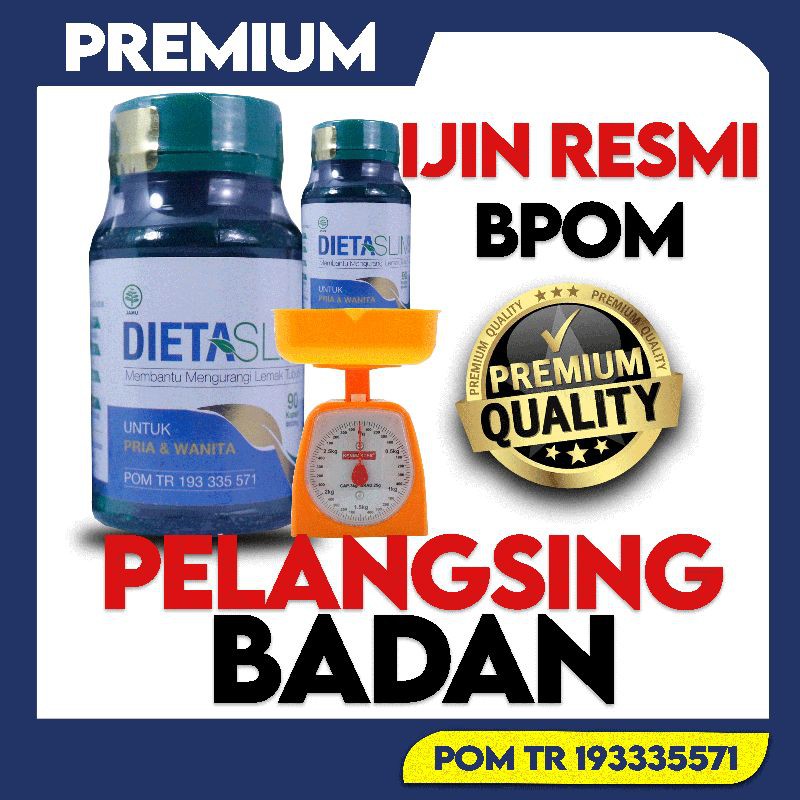 Pelangsing Badan Dieta Slim Resmi BPOM Isi 90 Jamu Dalam Bentuk Kapsul
