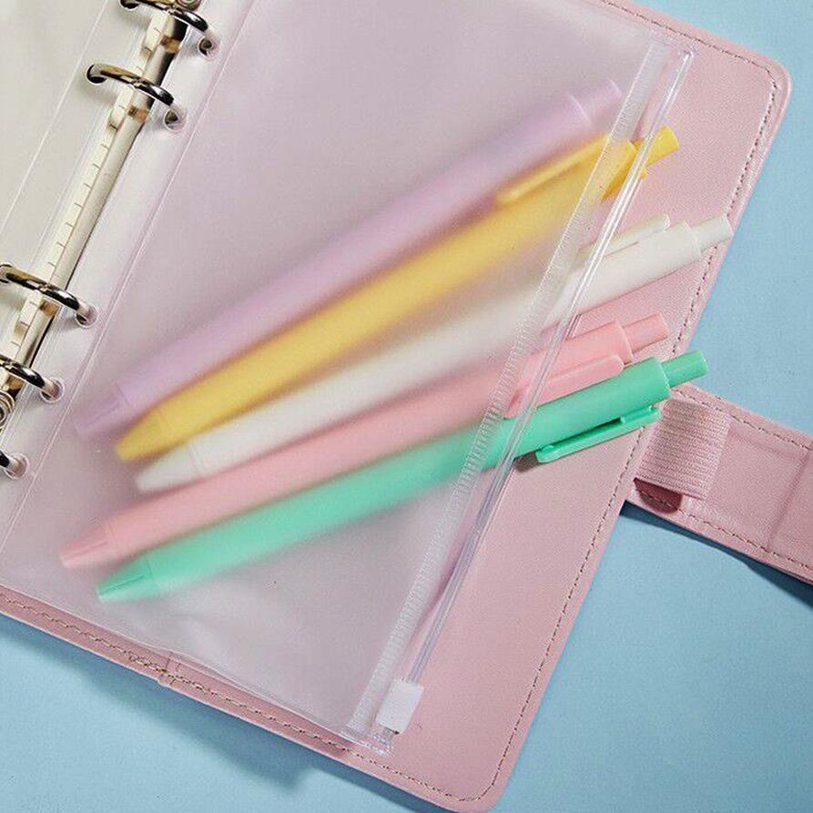 

BEST SELLER Buku Catatan Lucu A6 Notebook Binder Pocard Keuangan Zipper Storage Bag Loose Leaf Macaron Journal..