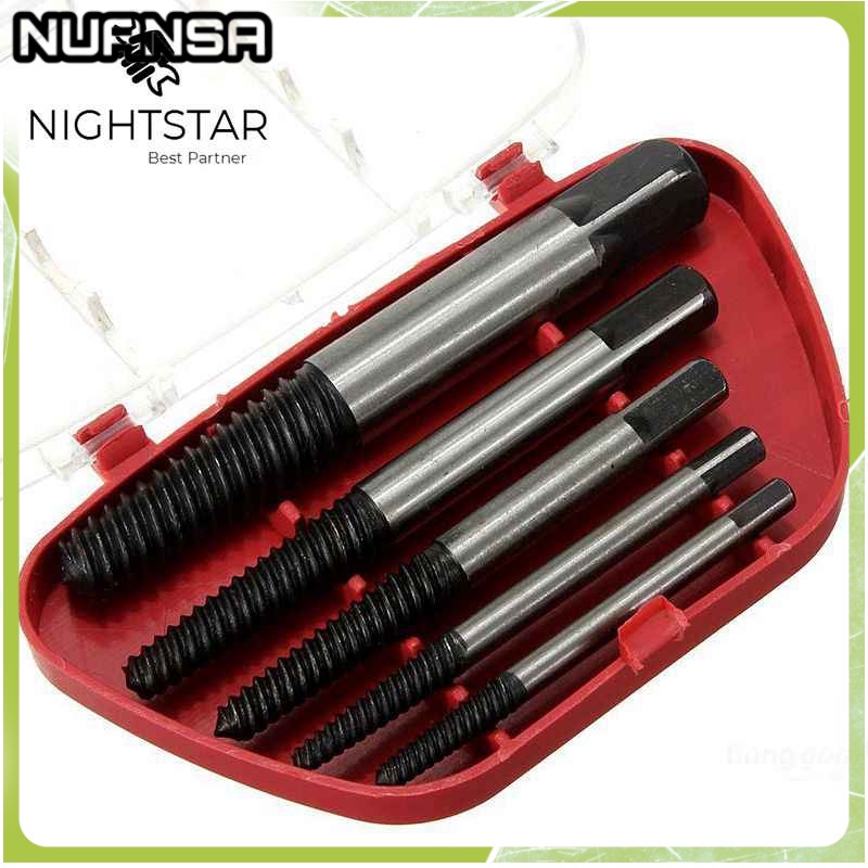 Nuansa - Set Mata Bor Extractor Broken Screw Remover 5 in 1