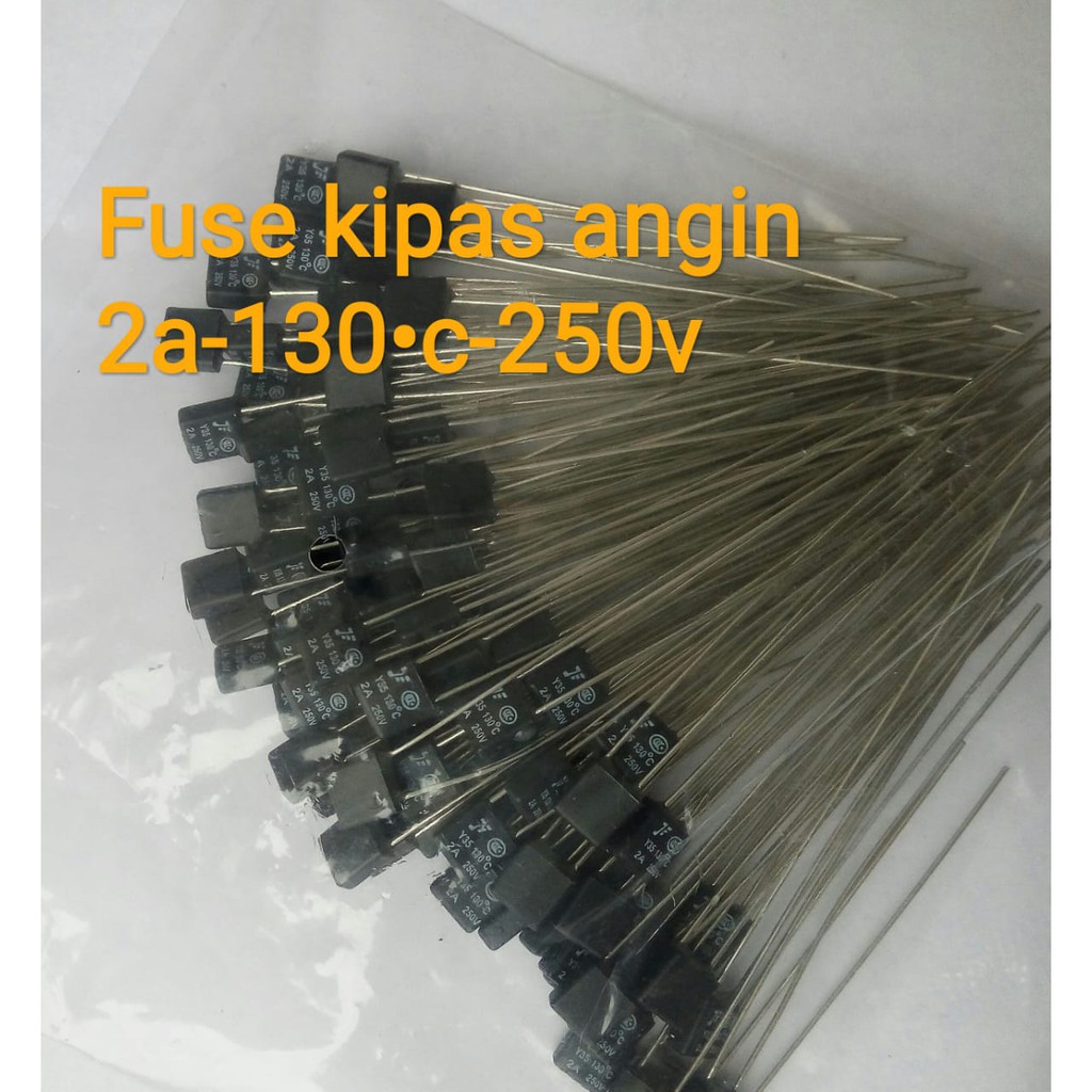 THERMAL FUSE KIPAS ANGIN 2A 130C 250V SEKRING KIPAS ANGIN 130C  TERMO FUSE DINAMO KIPAS ANGIN