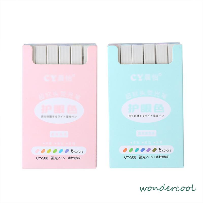 COD multicolor pena stabilo siswa 6PCS/set Stabilo / highlighter pastel 6 colors warna-Won