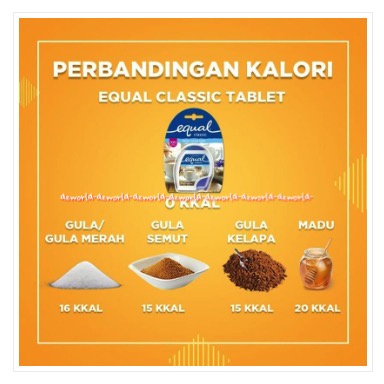 Equal Classic 100tablets Classic Sweet Taste Pemanis Buatan Gula Tablet Rendah Kalori Untuk Diabetes Diet Sukrosa Ekual Klasic Tablet Nol Gula Nol Kalori