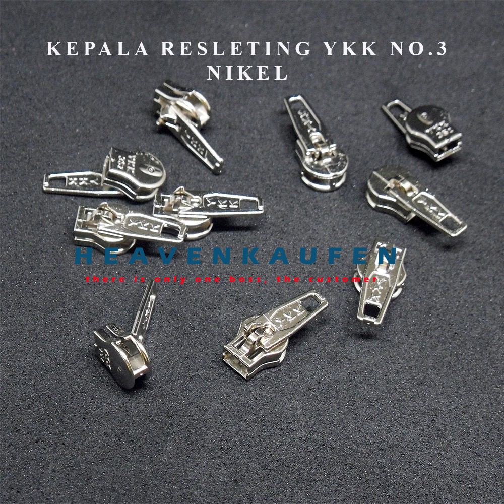 Kepala Resleting YKK No. 3 Silver/Nikel