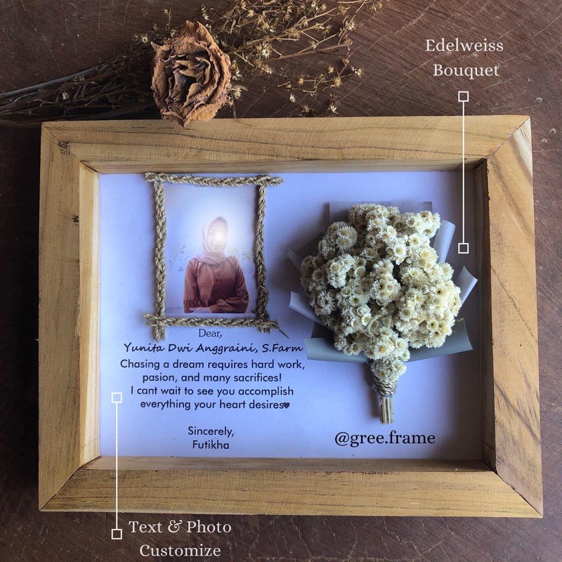 

[KADO MURAH UNIK] Dried Flowers in Frame | Bunga Kering Murah | Gift Box