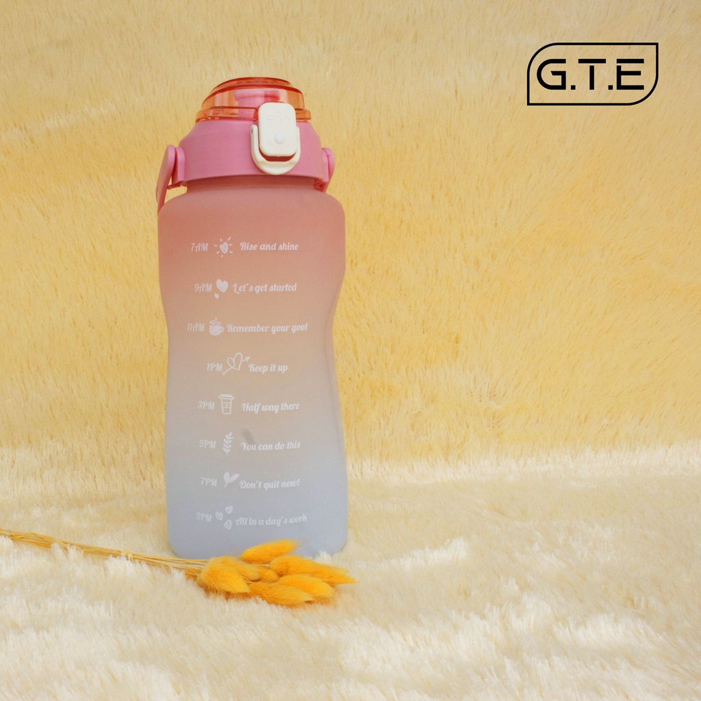 Botol minum 2 liter lucu botol minum kekinian viral-GRADASI PINK