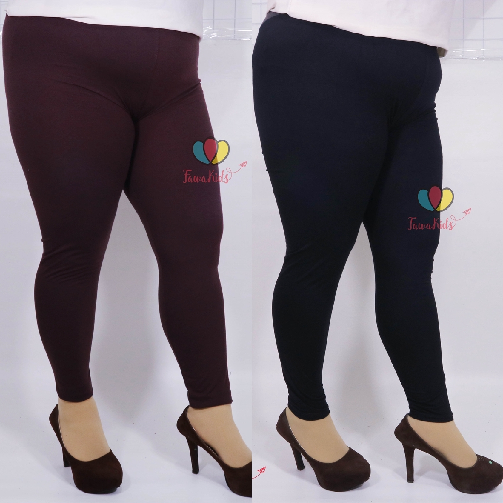 ( SUPER JUMBO ) Legging Wanita Kaos Polos / Celana Polos Panjang Leging Dewasa Big Size Dalaman Adem