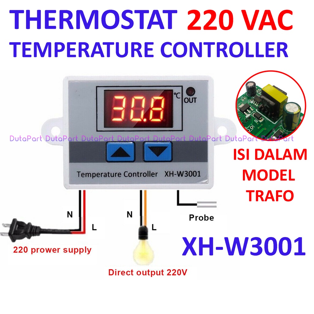 Thermostat Digital Temperature Controller 220V AC XH-W3001 Termostat