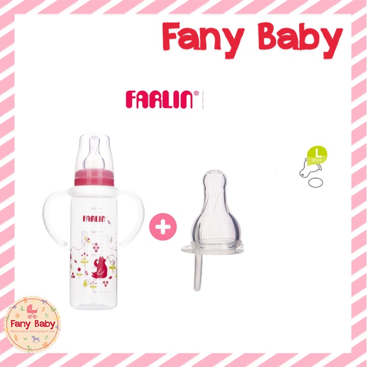 FARLIN MOMFIT PP FEEDING BOTTLE STANDARD NECK WITH HANDLE 240ML