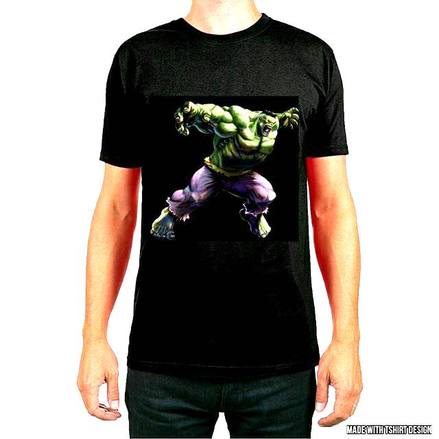 kaos anime superhero hulk printing DTG kaos sablon murah kaos satuan kaos custom kaos printing