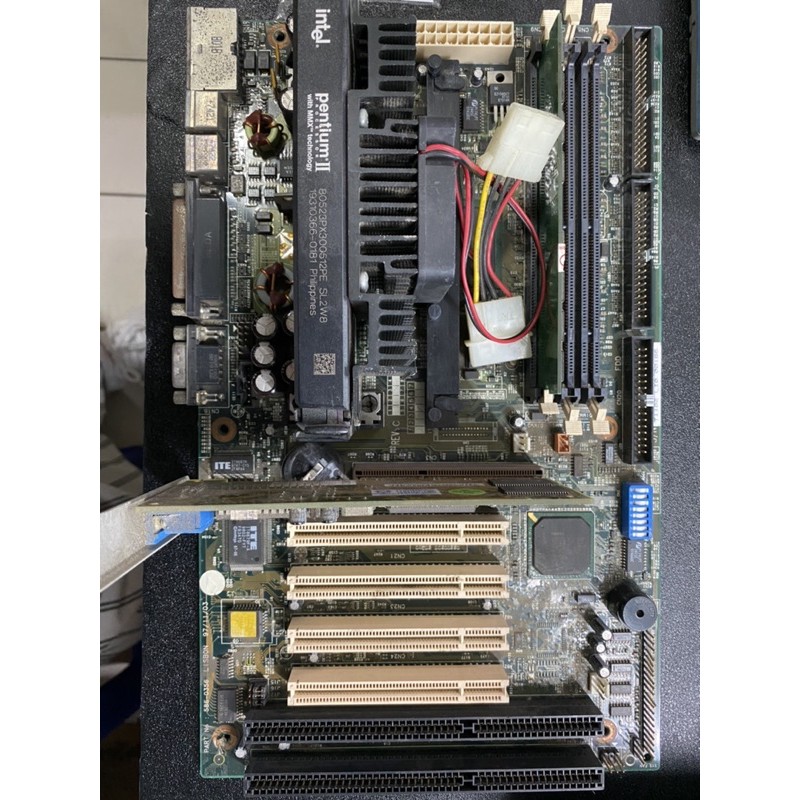 Paket Mainboard Pentium 2 PX300 Slot ISA 2 (buat mesin) + Proc Pentium 2 + VGA + SDRAM Memory
