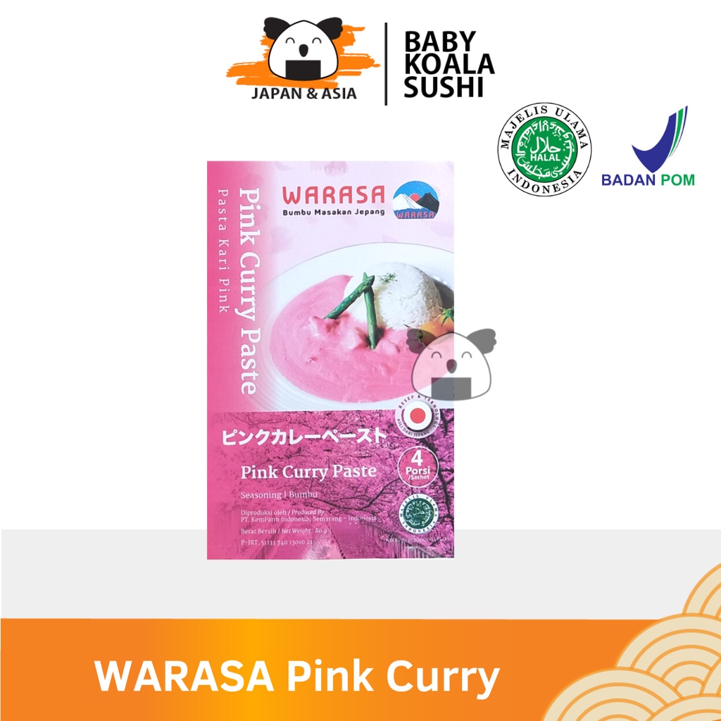 Warasa Pink Curry Paste 80g | Pasta Kari Jepang 100% Halal