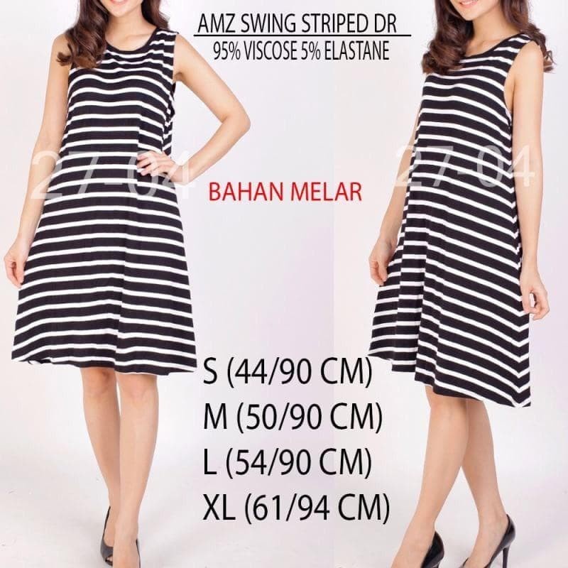 Dress Wanita Murah Amazon Essential Swing Striped Dr