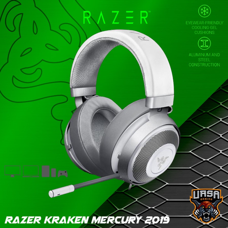 Headset Razer Kraken 2019 Mercury Wired - Gaming - Garansi Resmi Ori