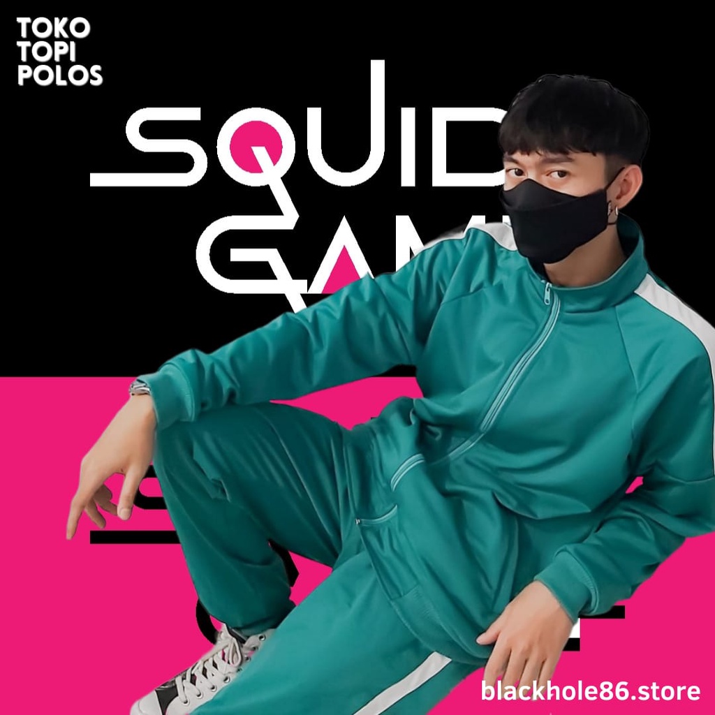 ( BIG DISKON ) JAKET &amp; CELANA SQUID GAME TERMURAH JAKET KOREA JAKET OVERSIZE BISA PILIH NOMOR